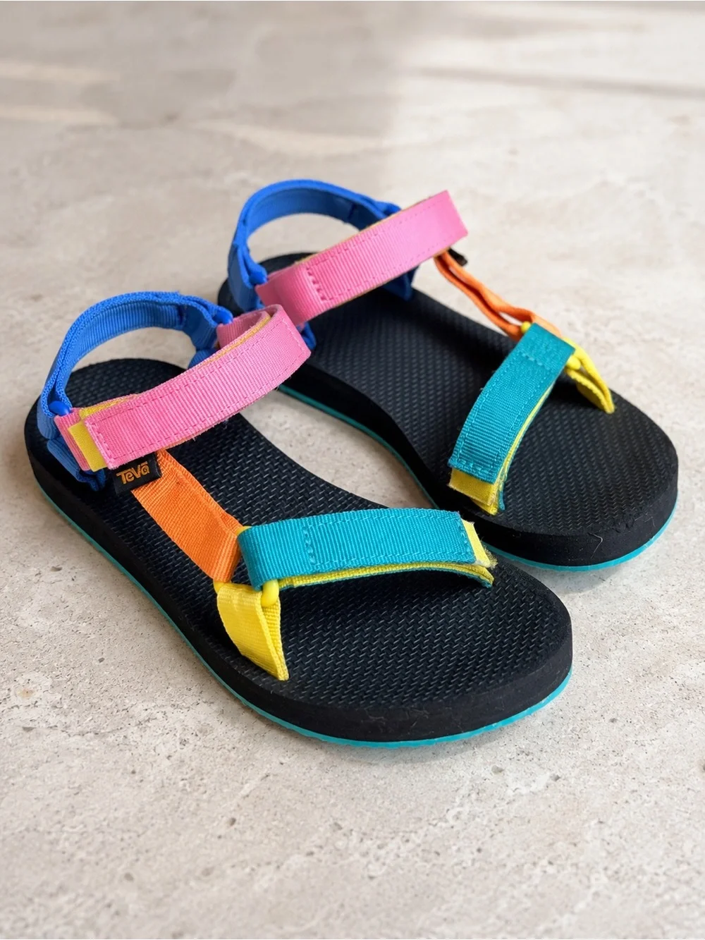 Teva Original Universal Kids 4 90s Multi Sport Sandals Colorblock - Picture 1 of 15